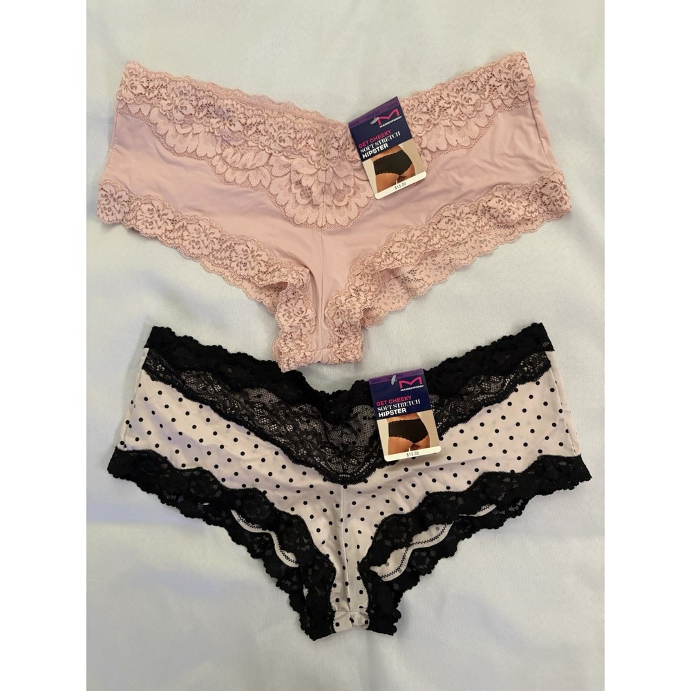 NEW MAIDENFORM PANTY Get Cheeky Hipster Soft 40823 Lace Women's 2xlarge 2 Pair